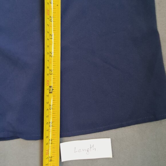 Shein Womens Navy Blue Ruffle Trim Sleeveless V-Neck Top Shirt Blouse Size XL - Picture 8 of 8